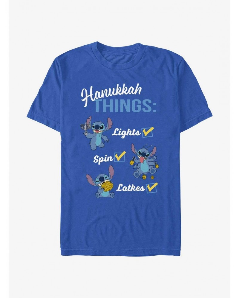 Disney Lilo & Stitch Hanukkah List T-Shirt $7.07 T-Shirts