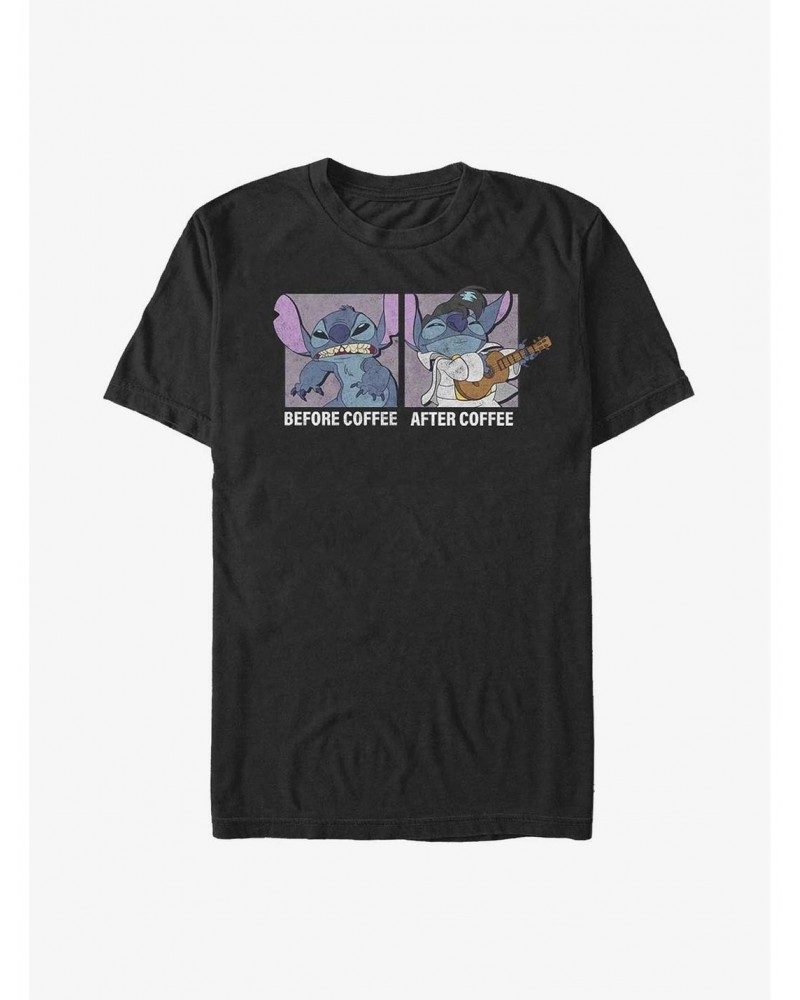 Disney Lilo & Stitch Before Coffee After Coffee T-Shirt $6.31 T-Shirts