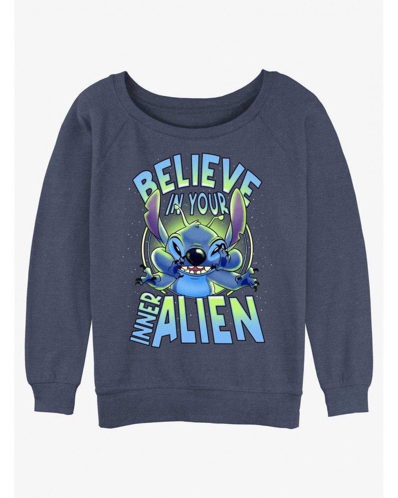 Disney Lilo & Stitch Inner Alien Girls Slouchy Sweatshirt $10.92 Sweatshirts