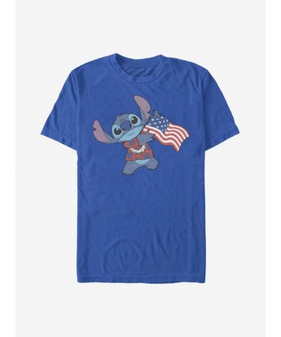 Disney Lilo & Stitch Tropic Stitch Flag T-Shirt $8.22 T-Shirts