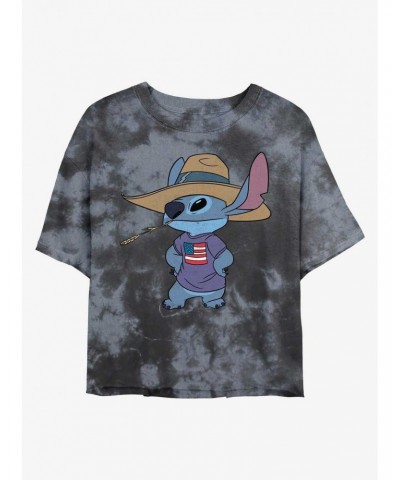 Disney Lilo & Stitch Cowboy Stitch Tie-Dye Girls Crop T-Shirt $7.17 T-Shirts