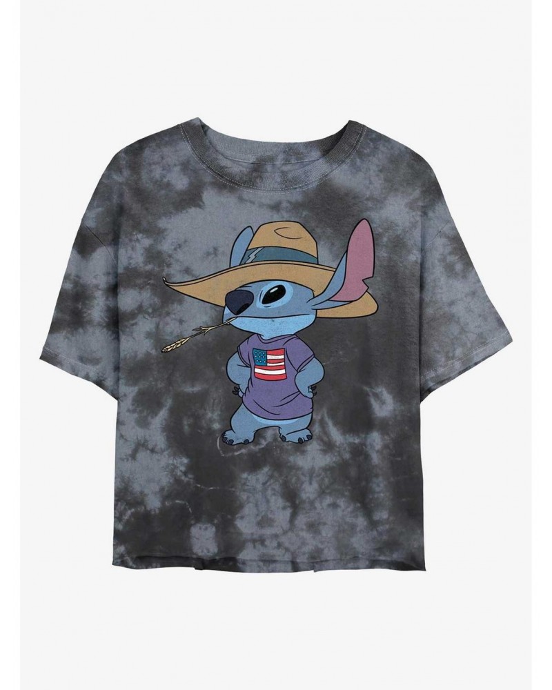 Disney Lilo & Stitch Cowboy Stitch Tie-Dye Girls Crop T-Shirt $7.17 T-Shirts