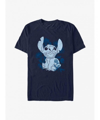 Disney Lilo & Stitch Floral Sketch T-Shirt $8.41 T-Shirts