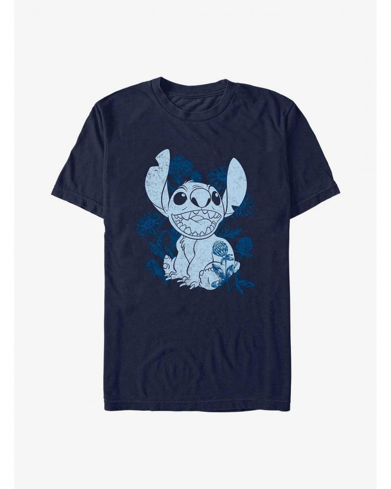 Disney Lilo & Stitch Floral Sketch T-Shirt $8.41 T-Shirts