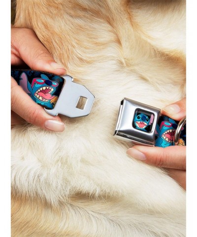 Disney Lilo & Stitch Snacking Poses Seatbelt Buckle Dog Collar $10.71 Pet Collars