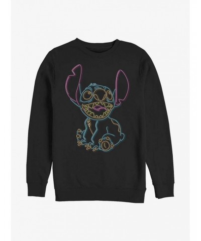 Disney Lilo & Stitch Neon Stitch Crew Sweatshirt $9.74 Sweatshirts