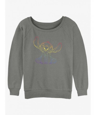 Disney Lilo & Stitch Pride Stitch Girls Slouchy Sweatshirt $11.22 Sweatshirts