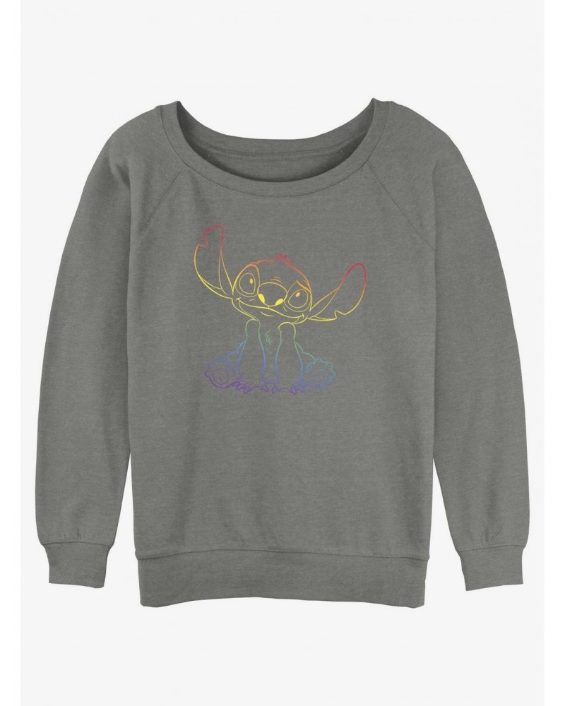 Disney Lilo & Stitch Pride Stitch Girls Slouchy Sweatshirt $11.22 Sweatshirts