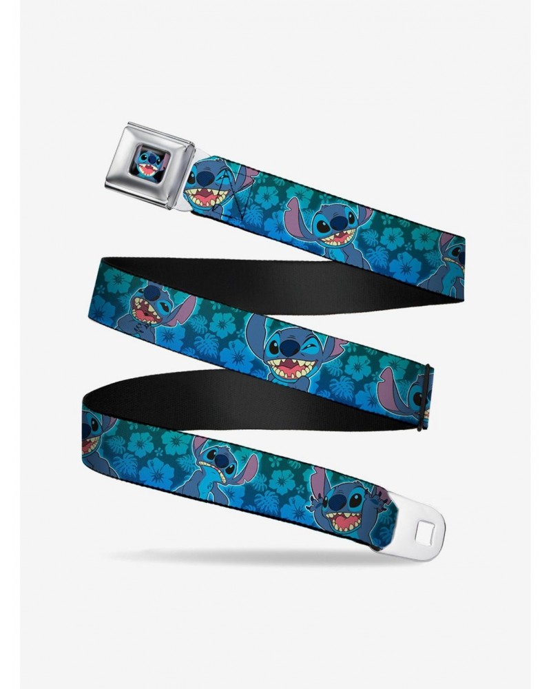 Disney Lilo & Stitch Expressions Hibiscus Collage Green Blue Fade Seatbelt Belt $9.71 Belts