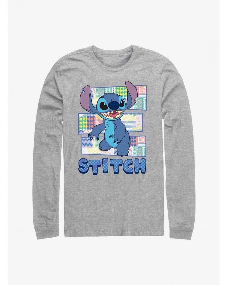 Disney Lilo & Stitch Pattern Stitch Long Sleeve T-Shirt $12.37 T-Shirts