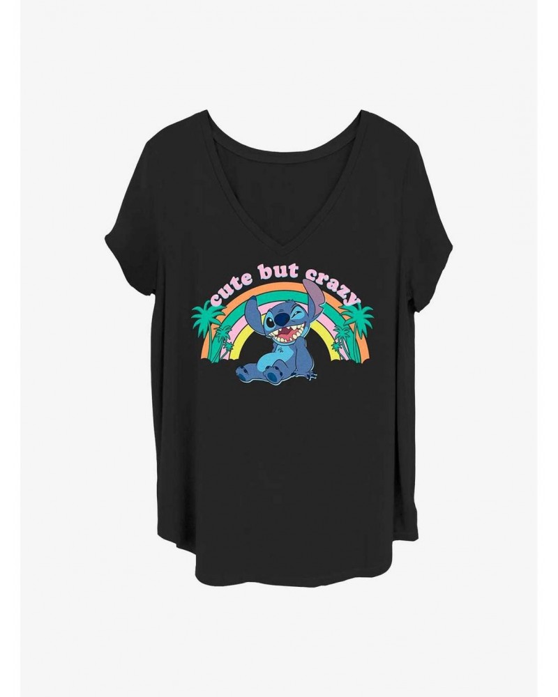 Disney Lilo & Stitch Cute But Crazy Girls T-Shirt Plus Size $8.32 T-Shirts