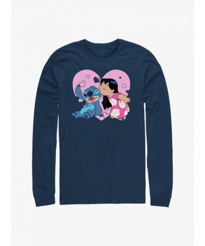 Disney Lilo & Stitch Kisses Long Sleeve T-Shirt $11.32 T-Shirts