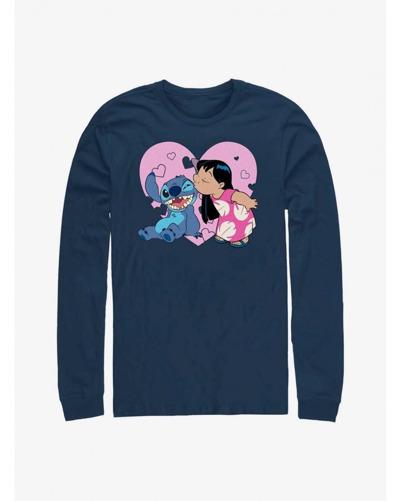 Disney Lilo & Stitch Kisses Long Sleeve T-Shirt $11.32 T-Shirts