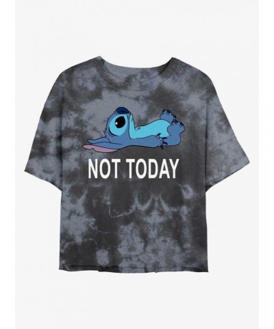 Disney Lilo & Stitch Not Today Tie-Dye Girls Crop T-Shirt $10.40 T-Shirts