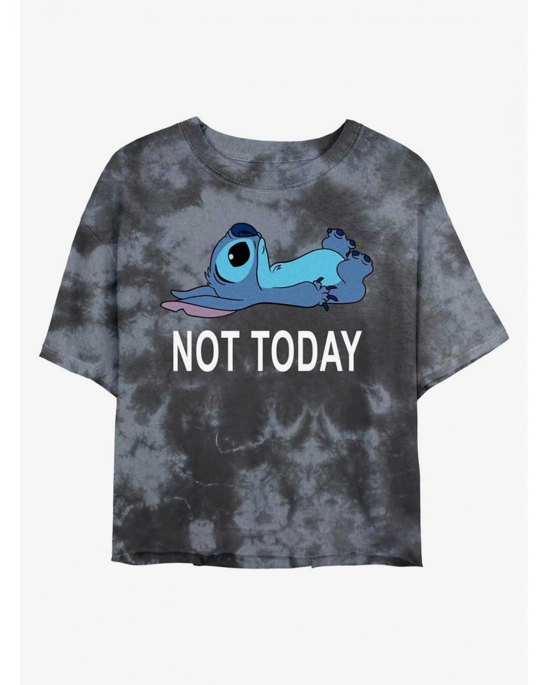 Disney Lilo & Stitch Not Today Tie-Dye Girls Crop T-Shirt $10.40 T-Shirts