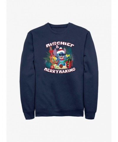 Disney Lilo & Stitch Mischief And Merrymaking Crew Sweatshirt $12.99 Sweatshirts