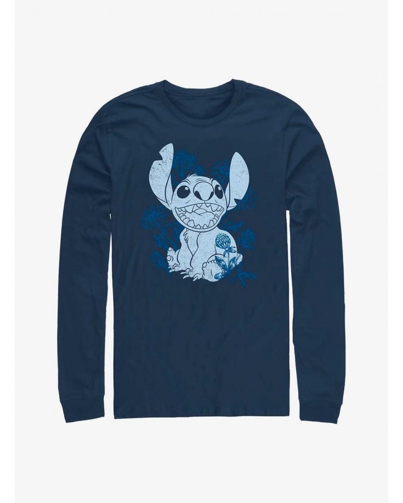 Disney Lilo & Stitch Floral Sketch Long-Sleeve T-Shirt $11.84 T-Shirts