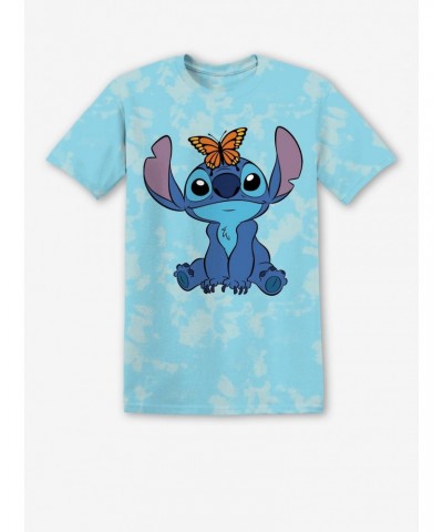 Disney Lilo & Stitch Butterfly Tie-Dye Boyfriend Fit Girls T-Shirt $6.46 T-Shirts