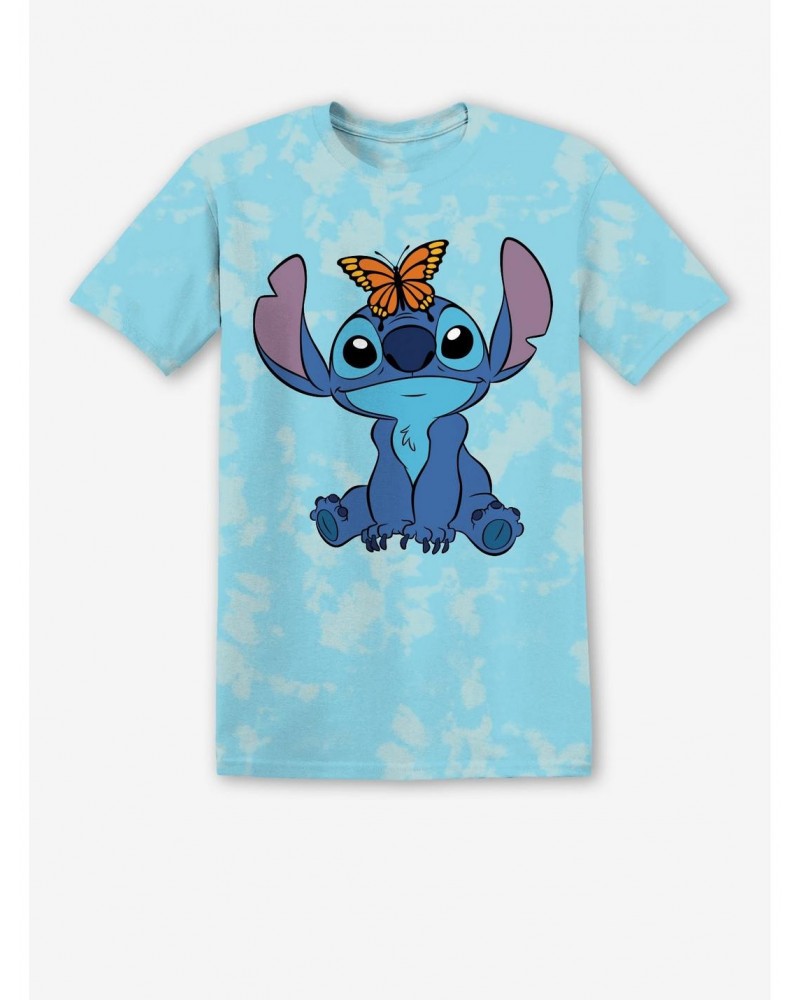 Disney Lilo & Stitch Butterfly Tie-Dye Boyfriend Fit Girls T-Shirt $6.46 T-Shirts