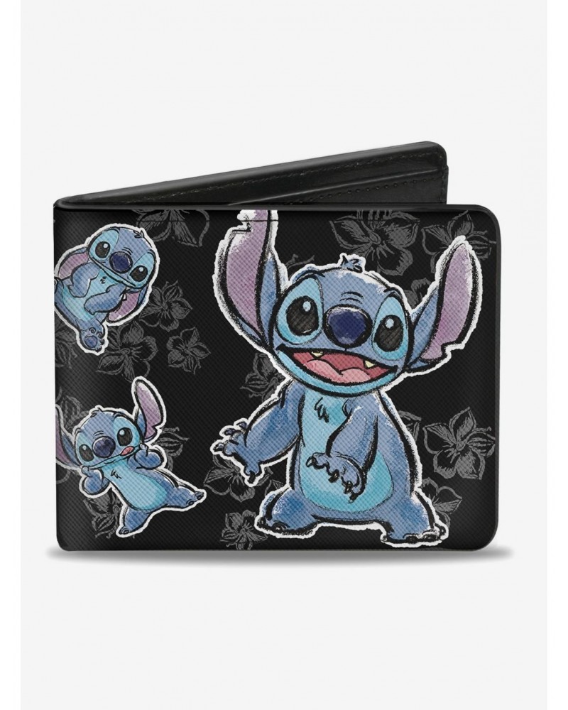 Disney Lilo & Stitch Hibiscus Stitch Sketch Bi-Fold Wallet $7.73 Wallets