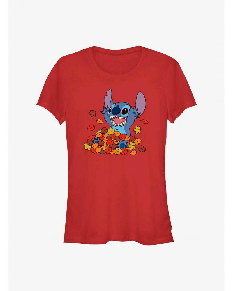 Disney Lilo & Stitch Leaf Pile Girls T-Shirt $6.57 T-Shirts