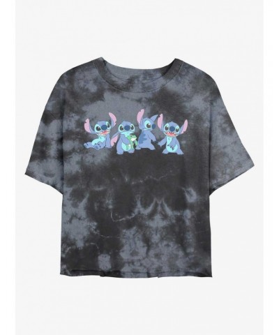 Disney Lilo & Stitch Stitches Tie-Dye Girls Crop T-Shirt $8.09 T-Shirts