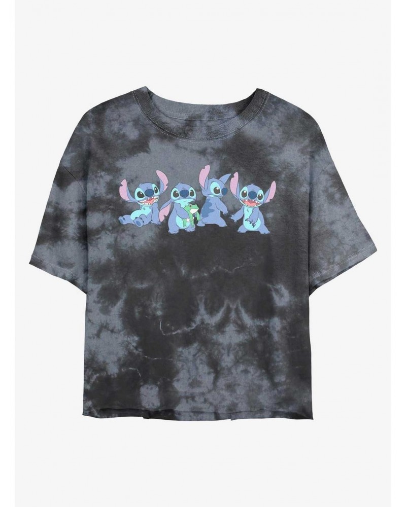 Disney Lilo & Stitch Stitches Tie-Dye Girls Crop T-Shirt $8.09 T-Shirts