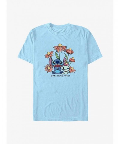 Disney Lilo & Stitch Chibi Floral T-Shirt $8.41 T-Shirts