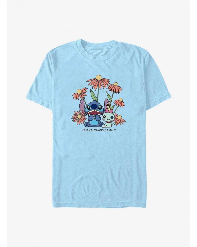 Disney Lilo & Stitch Chibi Floral T-Shirt $8.41 T-Shirts