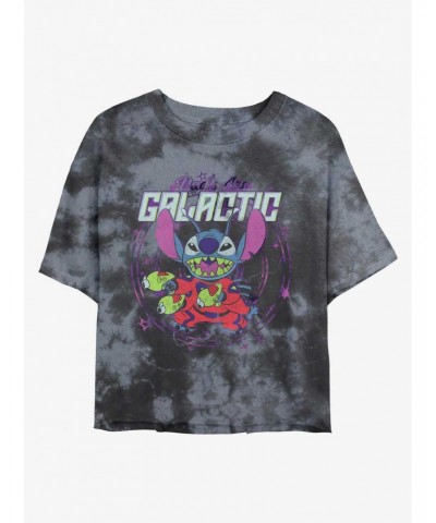 Disney Lilo & Stitch Galactic Dad Tie-Dye Girls Crop T-Shirt $8.09 T-Shirts