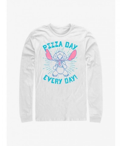 Disney Lilo & Stitch Pizza Day Every Day Long Sleeve T-Shirt $11.32 T-Shirts