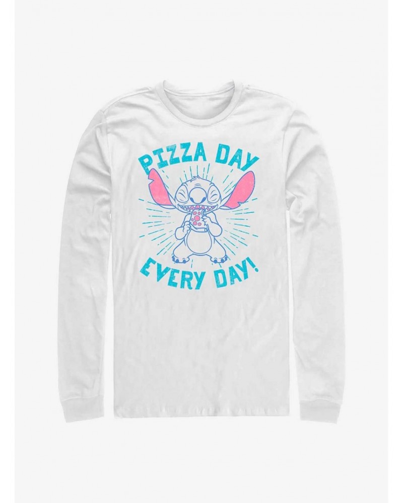 Disney Lilo & Stitch Pizza Day Every Day Long Sleeve T-Shirt $11.32 T-Shirts