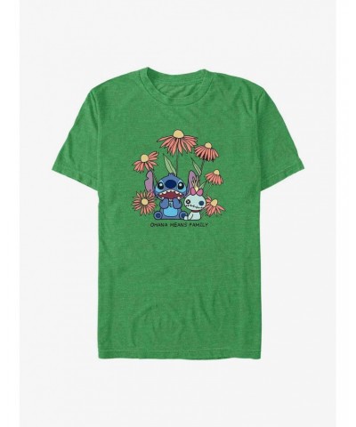 Disney Lilo & Stitch Chibi Floral T-Shirt $8.03 T-Shirts