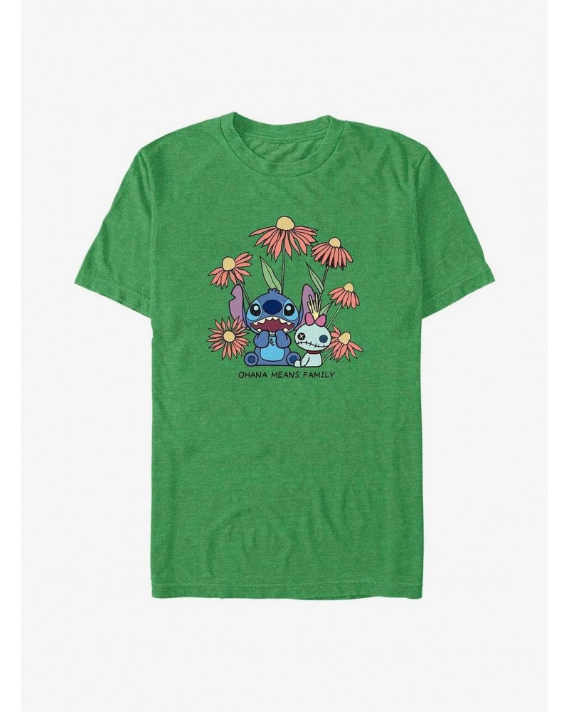 Disney Lilo & Stitch Chibi Floral T-Shirt $8.03 T-Shirts