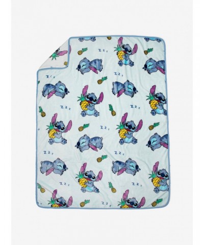 Disney Lilo & Stitch Sleepy Stitch & Pineapples Throw Blanket $10.85 Blankets