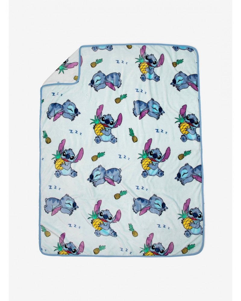 Disney Lilo & Stitch Sleepy Stitch & Pineapples Throw Blanket $10.85 Blankets