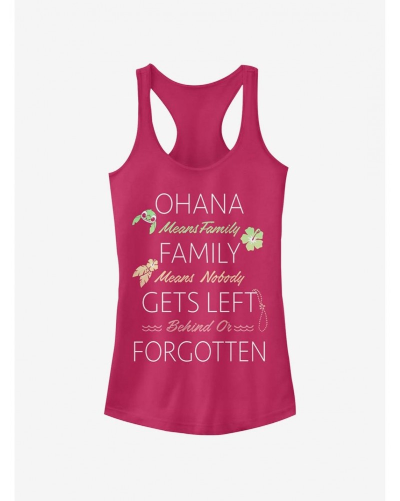 Disney Lilo & Stitch Ohana Family Quoted Girls Tank $9.36 Tanks