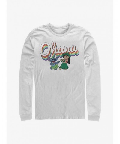 Disney Lilo & Stitch Rainbow Ohana Long-Sleeve T-Shirt $12.11 T-Shirts