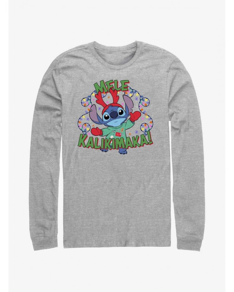 Disney Lilo & Stitch Mele Kalikimaka Merry Christmas in Hawaiian Long-Sleeve T-Shirt $9.74 T-Shirts