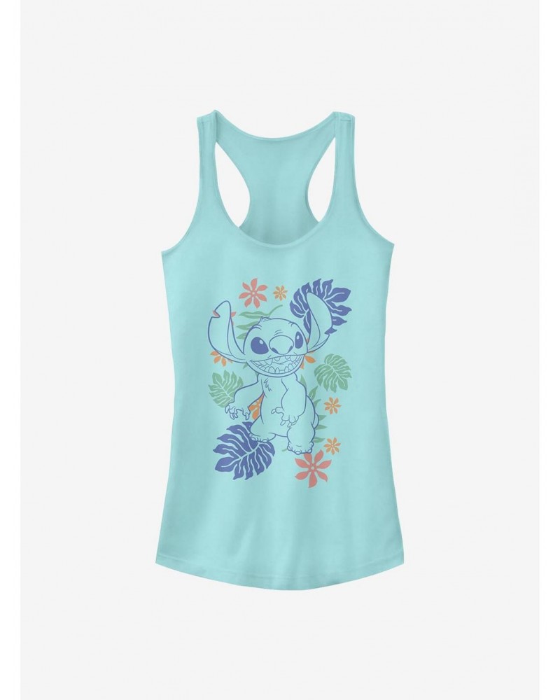 Disney Lilo & Stitch Retro Tropical Tonal Stitch Girls Tank $7.97 Tanks