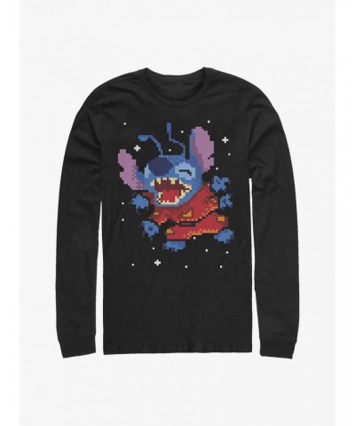 Disney Lilo & Stitch Pixel Long-Sleeve T-Shirt $11.32 T-Shirts