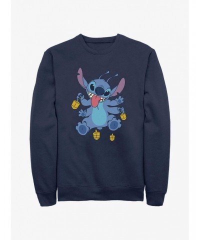 Disney Lilo & Stitch Hanukkah Spinning Dreidels Sweatshirt $12.99 Sweatshirts