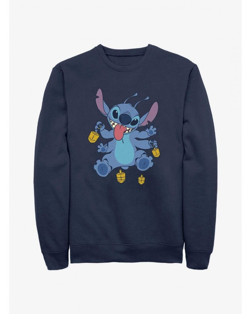 Disney Lilo & Stitch Hanukkah Spinning Dreidels Sweatshirt $12.99 Sweatshirts