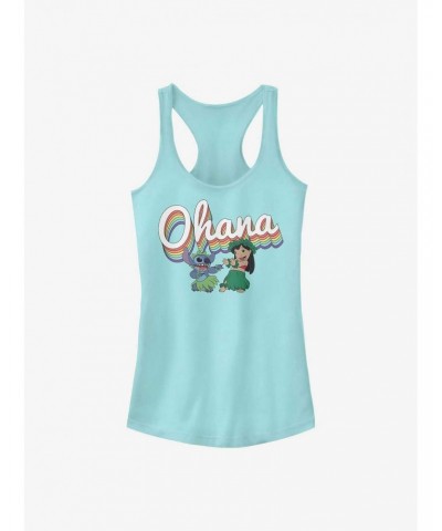 Disney Lilo & Stitch Rainbow Ohana Girls Tank $9.76 Tanks