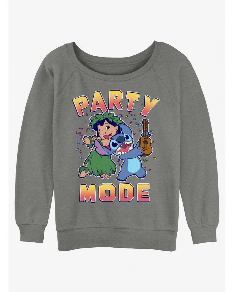 Disney Lilo & Stitch Party Mode Girls Slouchy Sweatshirt $11.81 Sweatshirts