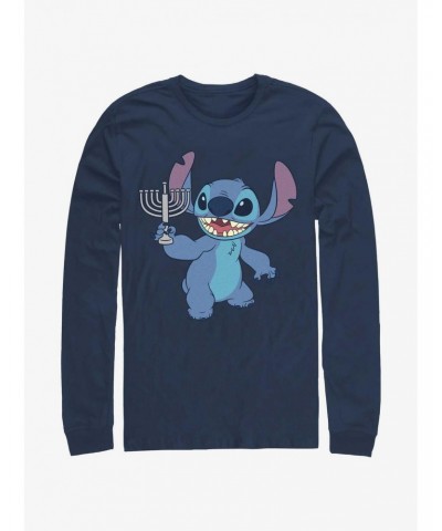 Disney Lilo & Stitch Hanukkah Menorah Long-Sleeve T-Shirt $10.26 T-Shirts