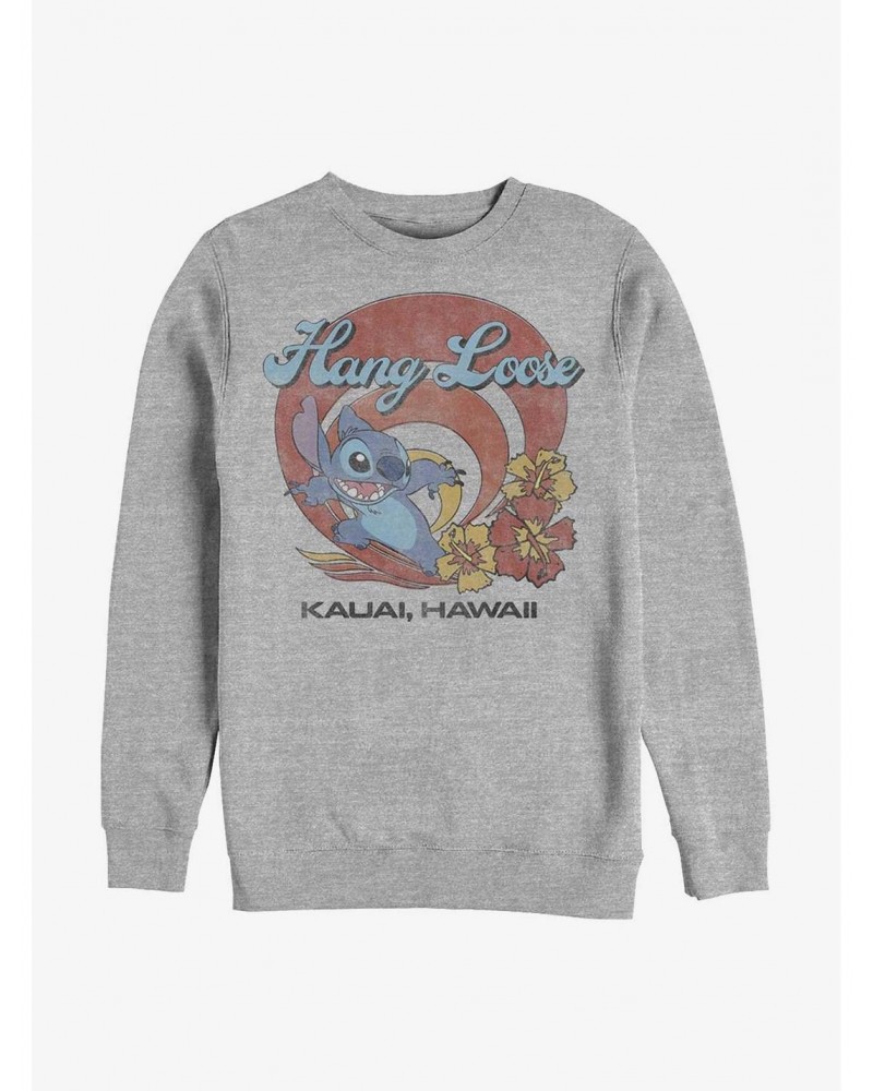 Disney Lilo & Stitch Hang Loose Crew Sweatshirt $12.99 Sweatshirts