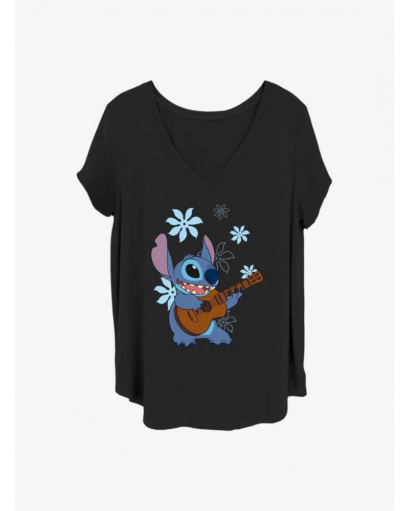 Disney Lilo & Stitch Music Man Stitch Girls T-Shirt Plus Size $8.79 T-Shirts