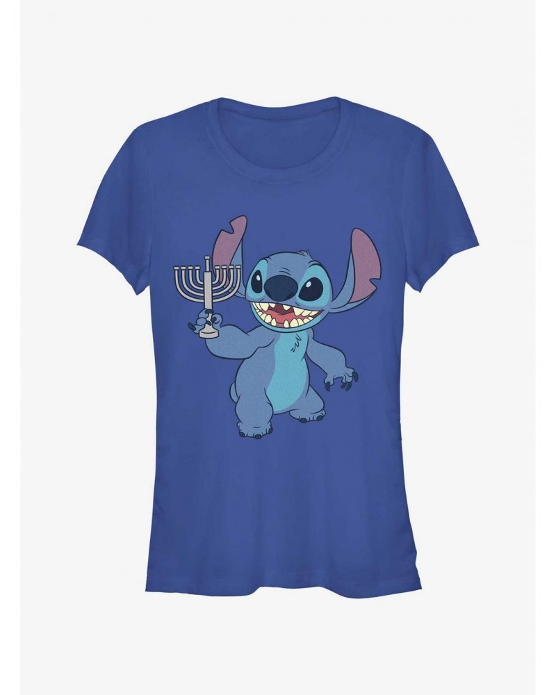 Disney Lilo & Stitch Hanukkah Menorah Girls T-Shirt $6.37 T-Shirts