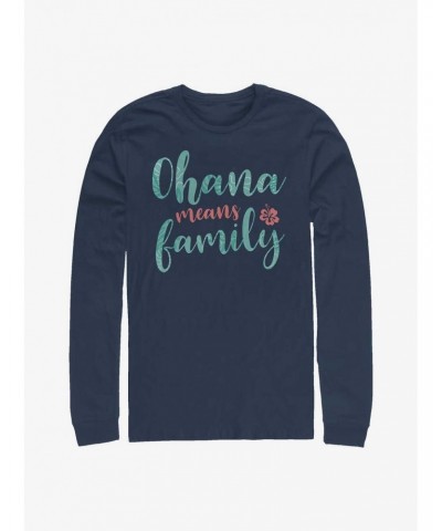 Disney Lilo & Stitch Ohana Script Long-Sleeve T-Shirt $11.58 T-Shirts